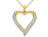 1/5 Carat (ctw) Diamond Heart Pendant Necklace in 14K Yellow Gold with Chain